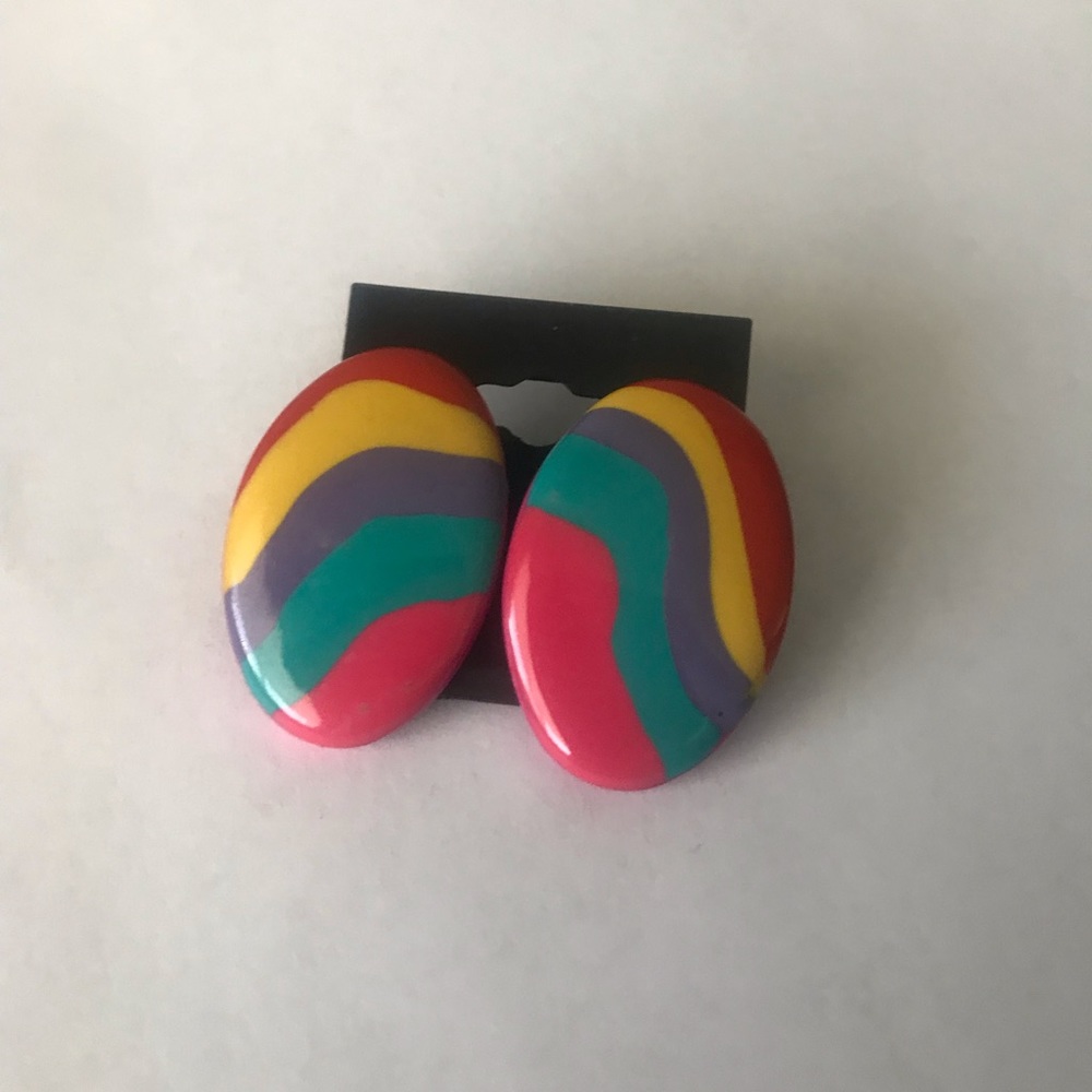Colorful and funny earrings.🤪🌈